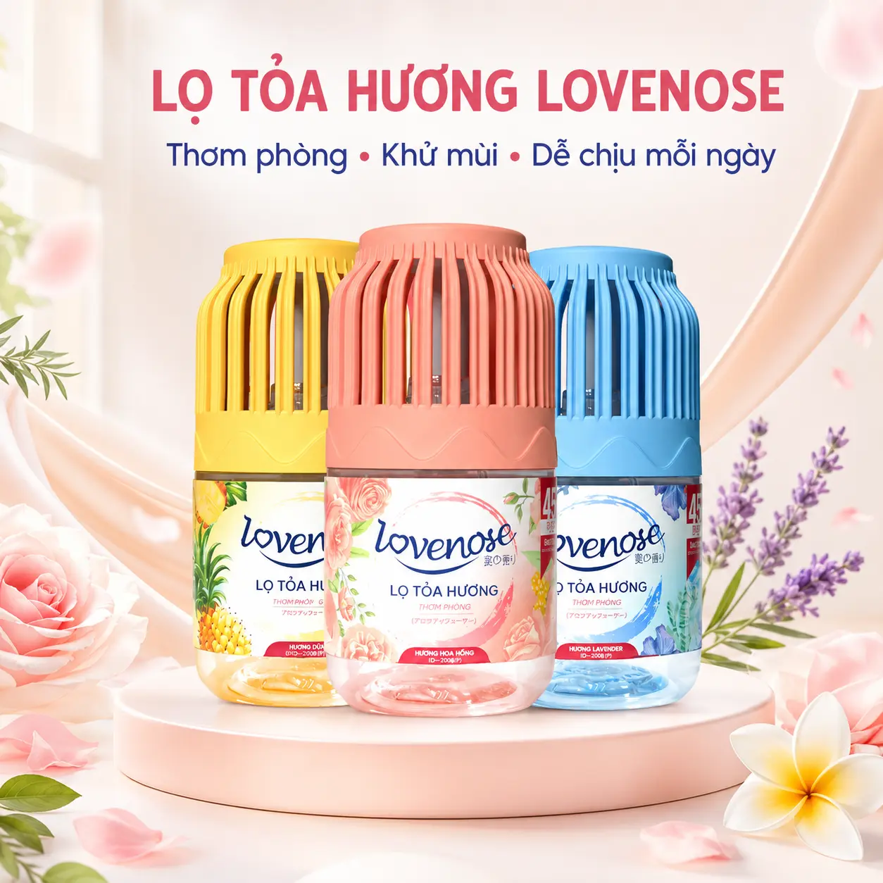 Lọ Tỏa Hương Lovenose Công Thức Mới, Thơm 360 độ, Thanh Lọc Không Khí, Khử Mùi Phòng Thế Hệ Mới Dầu Thơm Phòng, Nước Hoa