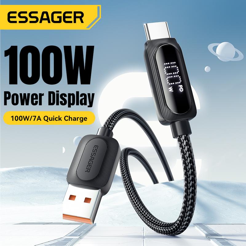  Cáp USB Type C Essager Sạc Nhanh 7A 100W Tương Thích Với Xiaomi Huawei Mate 60 Samsung Vivo Honor Realme Oneplus Dây Dữ Liệu 