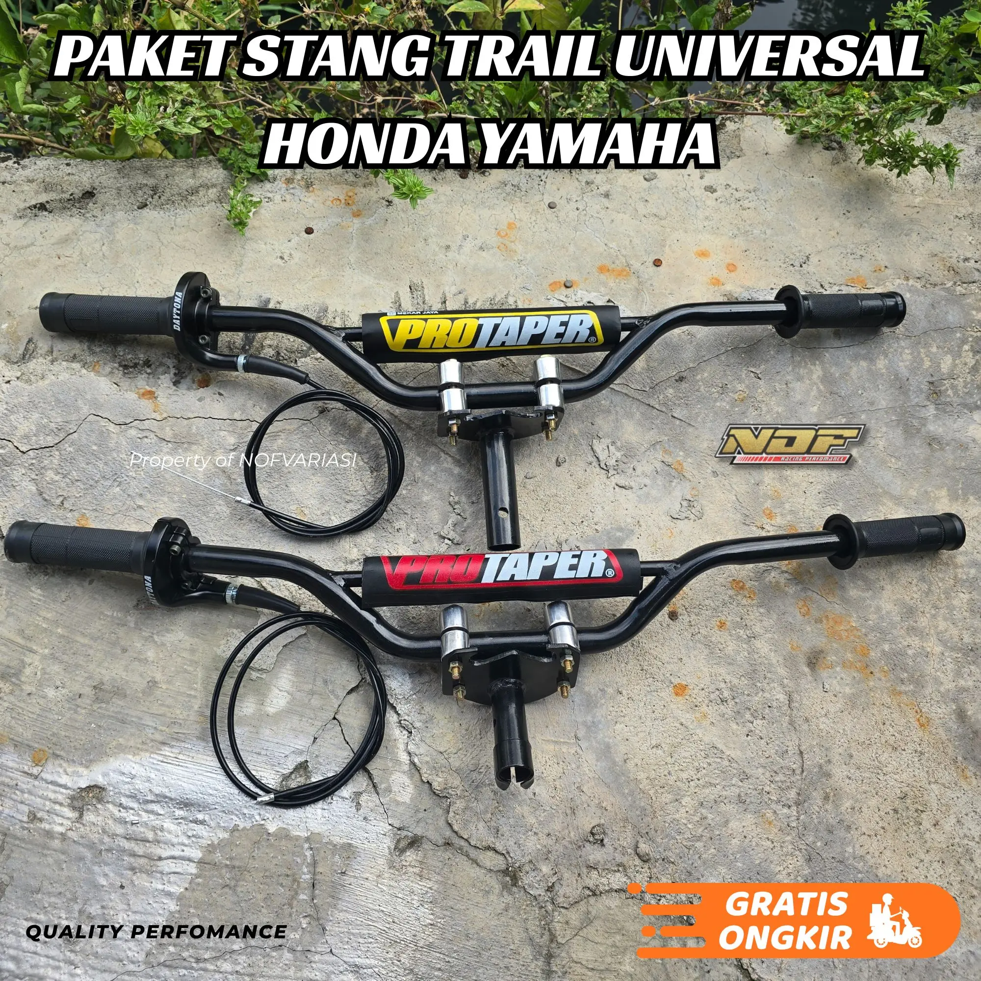 PAKET Stang Trail Dudukan Stang Gas Spontan Busa Protaper Universal HONDA YAMAHA SUZUKI Paketan Komplit