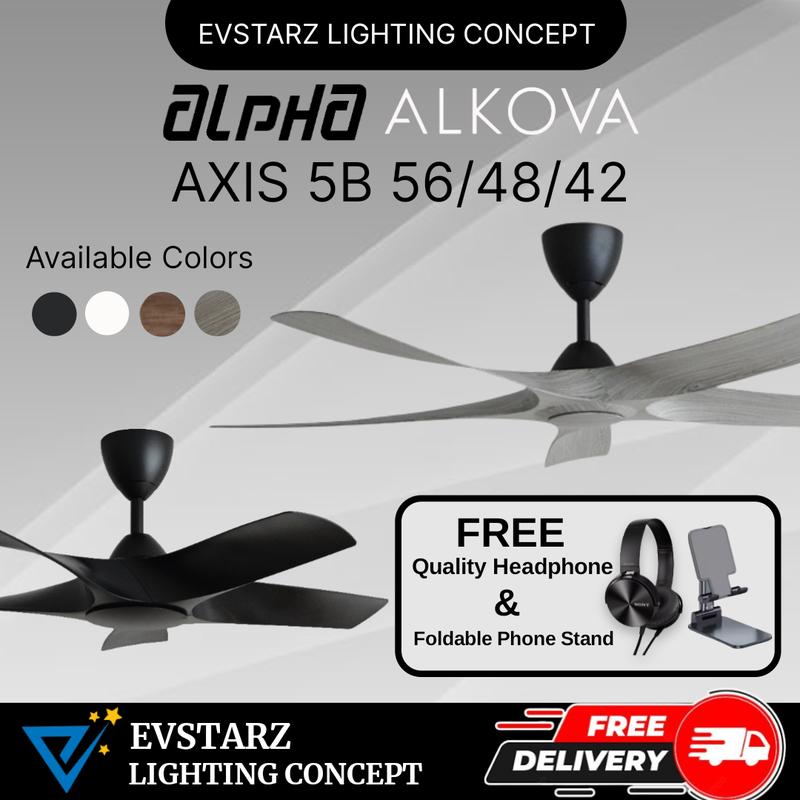 Alkova (ALPHA) Axis 5B 56/48/42 Inches DC Remote Ceiling Fan Fans