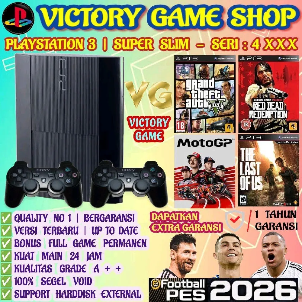 SONY PS3 | SONY PS3 SUPER SLIM | | PS3 SUPER SLIM | PS 3 SUPER SLIM | PS3 | PS 3 | PLAYSTATION 3 SUPER SLIM | BERGARANSI 1 TAHUN