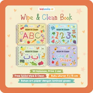 Buku Wipe & Clean Activity Book Tracing Book Belajar Membaca Menulis Huruf Alfabet Hijaiyah Angka Mainan Edukatif Mainan Edukasi Anak Kidsmile Stationery