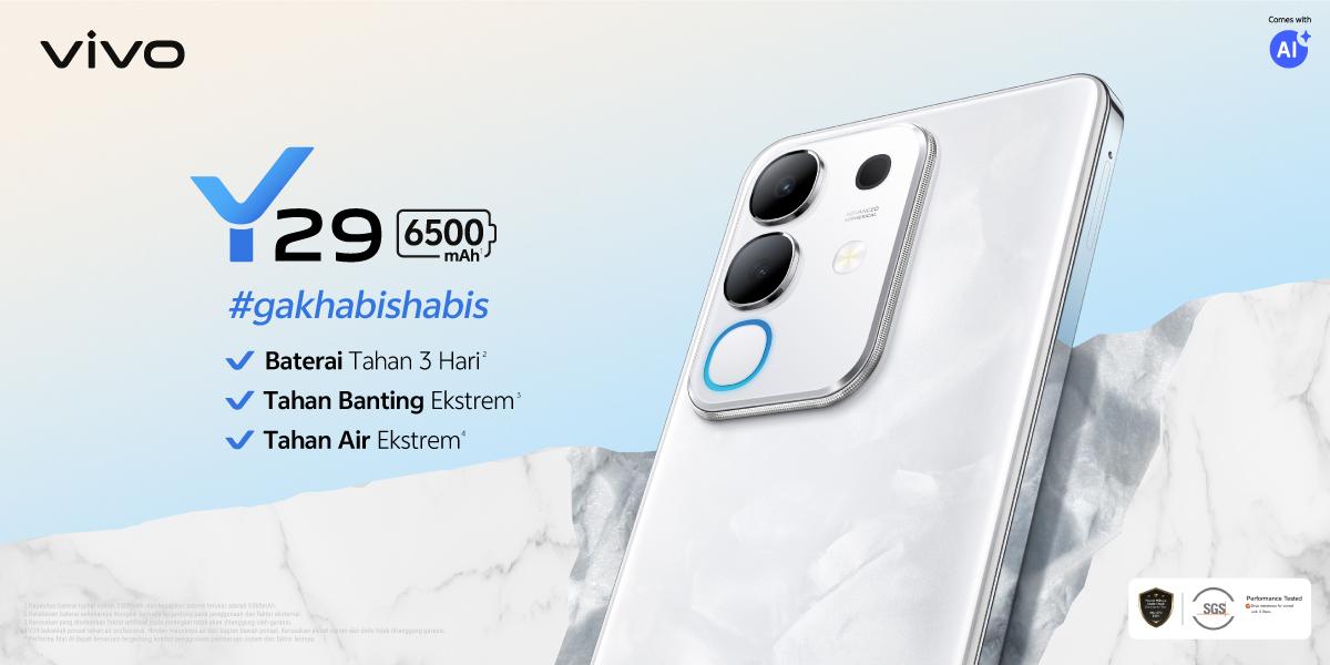 [NEW LAUNCH] vivo Y29 (6/128) - Design Marmer Eksklusif, 6500mAh Tahan 3 Hari, Tahan Banting Ekstrem, IP69 Tahan Air Ekstrem, AI Erase 2.0 + AI Circle to Search