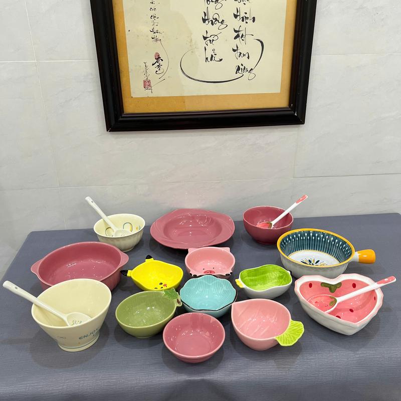  Chén ăn dặm tô chén dĩa thố decor mẫu mã dễ thương màu sắc tươi sáng 