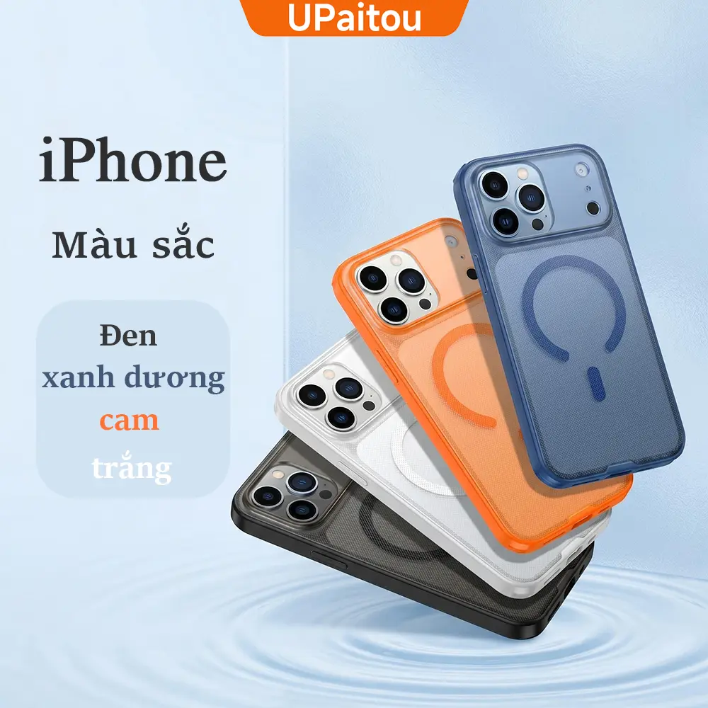 [Dành Cho IPhone 17-14] Ốp Lưng IPhone UPaitou, Ốp Lưng Từ Tính Mờ Chống Trượt Có Túi Khí, Không Bị Ố Vàng, Chống Dấu Vân Tay, Phù Hợp Cho 17 Pro Max 15 16 14