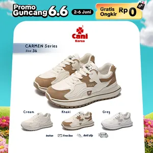CANIKOREA Carmen Sepatu Sneakers Wanita Cream Anti Selip Casual Sepatu  Aestetic Shoes Olahraga Main Sneakers Wanita K9245