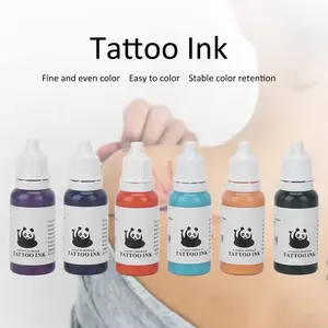PANDA 10Pcs / 6Pcs Set Tinta Tato 30ml / 5ml Semi Permanen Tinta Tatto