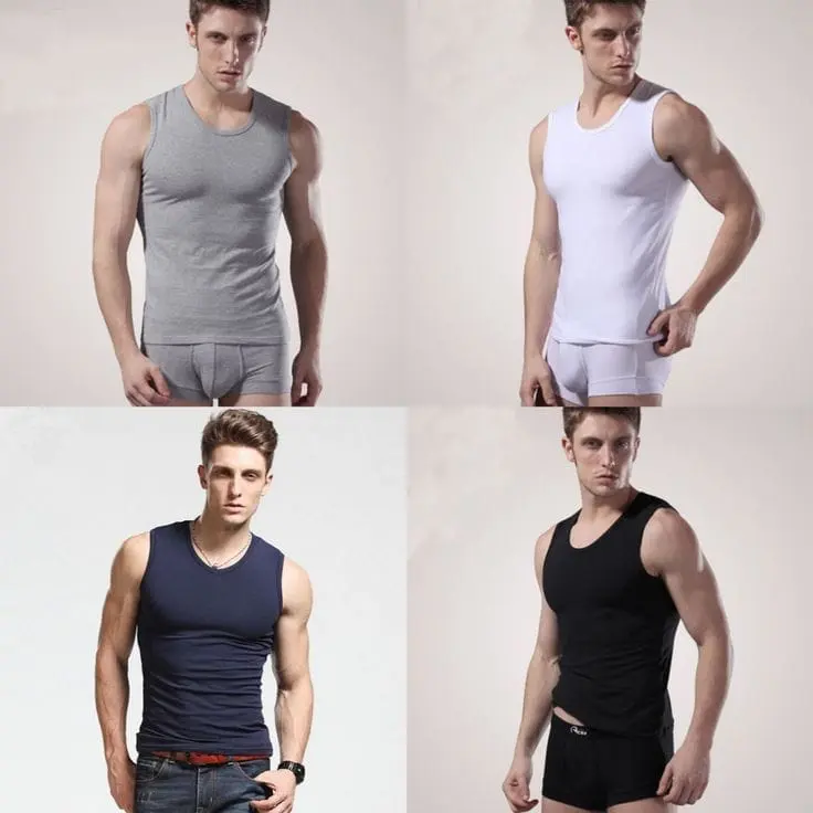 Paket 5 Pcs Kaos Singlet Yukensi Dalaman Pria Polos - Hitam - Oblong Putih Dewasa Katun Cowok manis xl rompi kaos  dalam anggun singlet dewasa 4 pcs hitam Santai singlet kaos  kutang 1