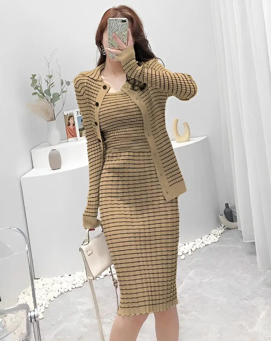 RO Set Rajut Moreno Ld 100 - 110 cm P 40 cm - Ld 90 - 100 cm P 110 cm B 350 gr Cotton Polyester #4517