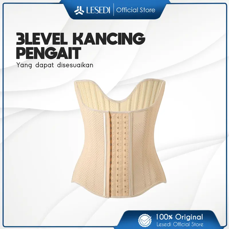 Korset Latex Wanita Pengecil Perut Model Kupu-Kupu dengan 25Tulang Baja dan 3 Level Pengait 4