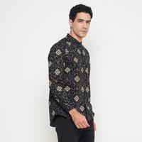 Gambar Vanfive Kemeja Koko Batik Shanghai Lengan Panjang Pria Slim Fit Hitam B1759 - M dari Vanfive Store Kota Administrasi Jakarta Selatan 2 Tokopedia