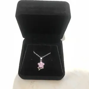 Mode Top Teratas - Set Kalung Dan Anting Titanium Silver Ruby Heart