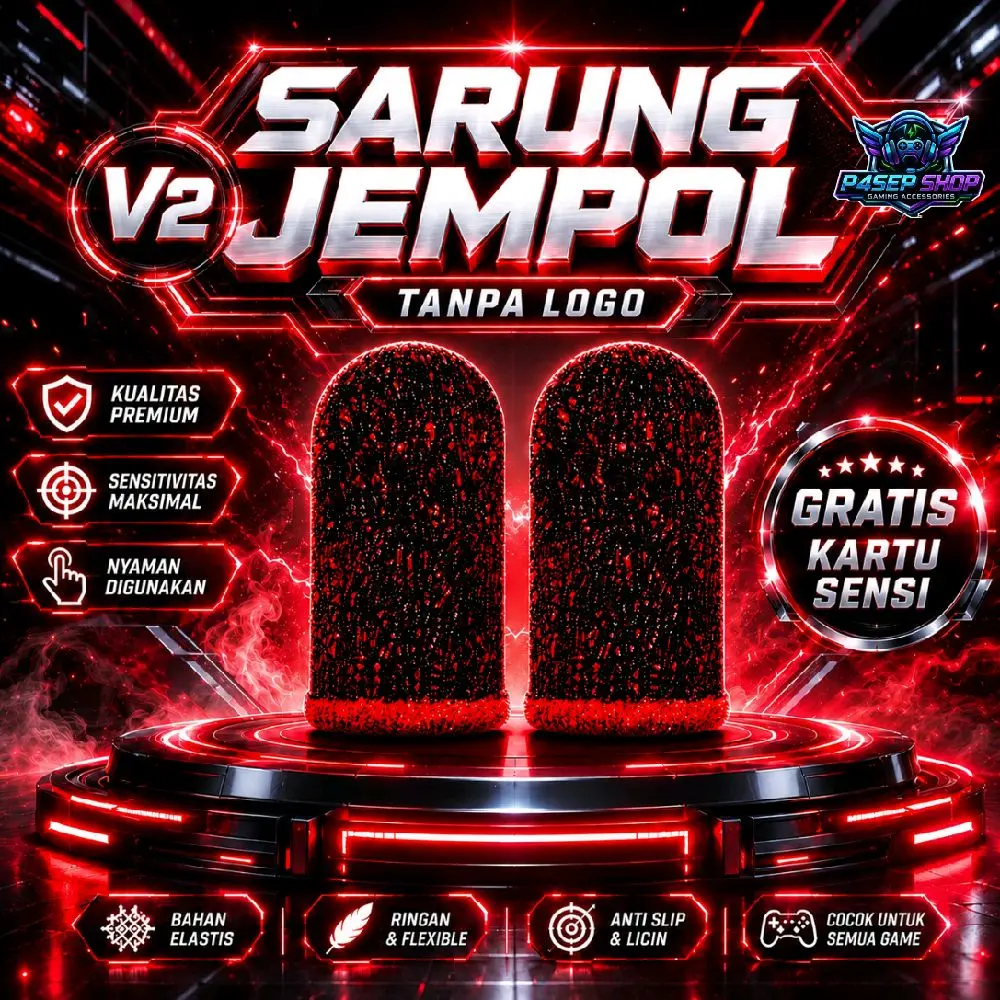 ( PROMO ) Sarung Jempol V2 Tanpa Logo Kualitas Premium Sensitivitas Maksimal Nyaman Digunakan Gratis Kartu Sensi Bahan Elastis Ringan & Fleksibel Anti Slip & Licin