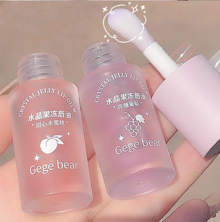 Product Introduction of Crystal Jelly Lip Oil Hydrating Plumping Lip Gloss Coat For Cute Makeup Lipsticks Tinted Clear Serum Fruit Lip Balm Cosmetics Peach Brush 61