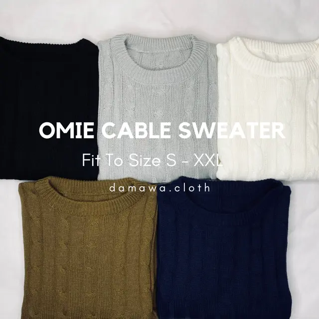 Damawa Cable Sweater Oversize Wanita Fit BB 100 KG Atasan Knitwear Cro Crewneck 6