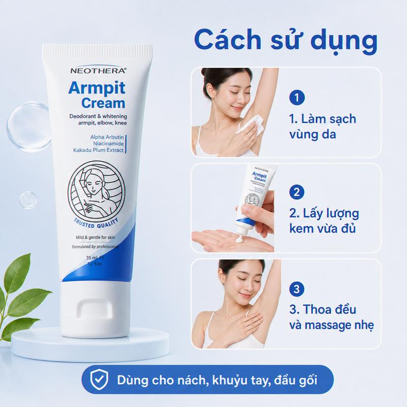 Neothera Kem Nách, Làm Trắng & Khử Mùi, Alpha Arbutin + Niacinamide, Chăm Sóc…