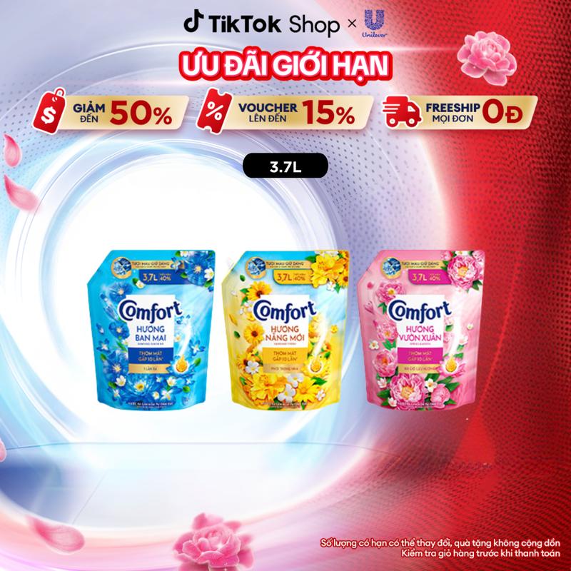 Nước Xả Vải Comfort Thơm Mát Gấp 10 Lần / Hương Nước Hoa 100 Giờ Lưu Hương Túi 3.7L [1]