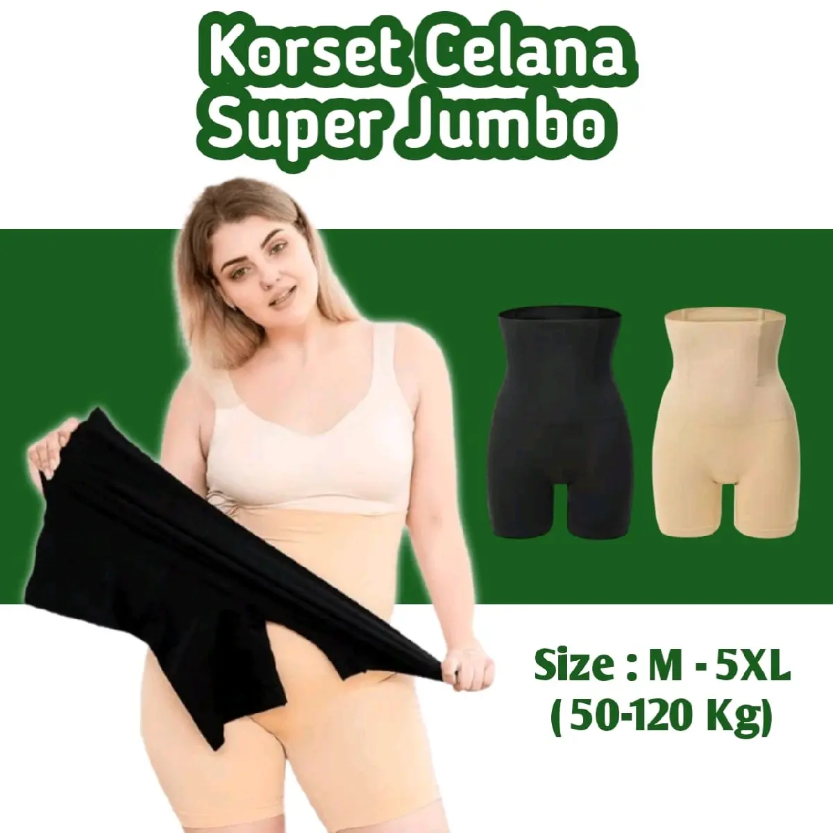 Celana Korset MABHUNGA M-6XL 45-135 kg dengan Pembentuk Tubuh Extra Kompresi Model Viral - Perut, Waist