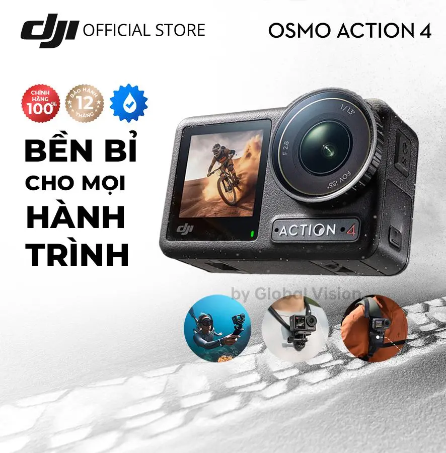 DJI Osmo Action 4 Camera hành động 4K 120fps, góc siêu rộng, máy quay hành trình hoạt động tốt nhiệt độ thấp (DJI OA 4) | BigBuy360 - bigbuy360.vn DJI Osmo Action 4 Camera hành động 4K 120fps, góc siêu rộng, máy quay hành trình hoạt động tốt nhiệt độ thấp (DJI OA 4) | BigBuy360 - bigbuy360.vn