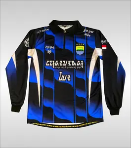 MFZ-RETRO LONGSLEVE PERSIB FANTASY SUNDA AKSARA RETRO ZIPPER (BANDUNG TO ASIA) BIRU X HITAM