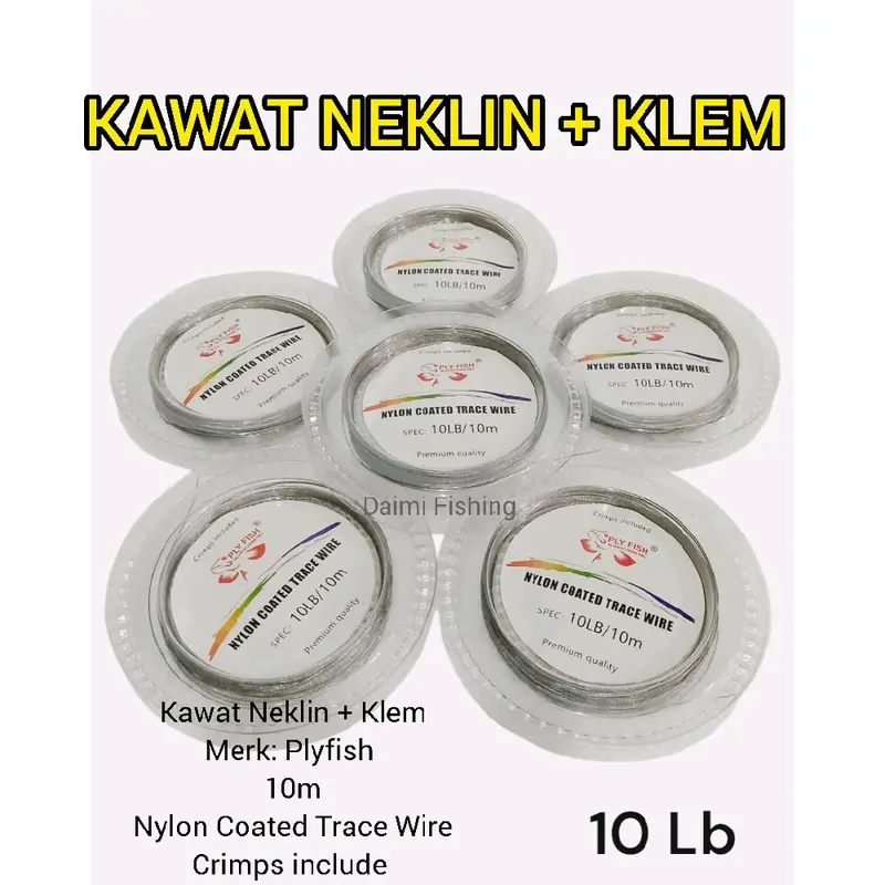 Neklin PLYFISH Kawat Pancing Nylon Coated Wire 10m Termasuk Klem 1