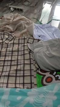 Product Review of Setelan baju Wanita OOTD Kampus/Nugas Kekinian 4 In 1 (Kemeja Kotak-kotak, Inner Manset, Celana Ivory, dan Hijab) TB 078 from y**9 0