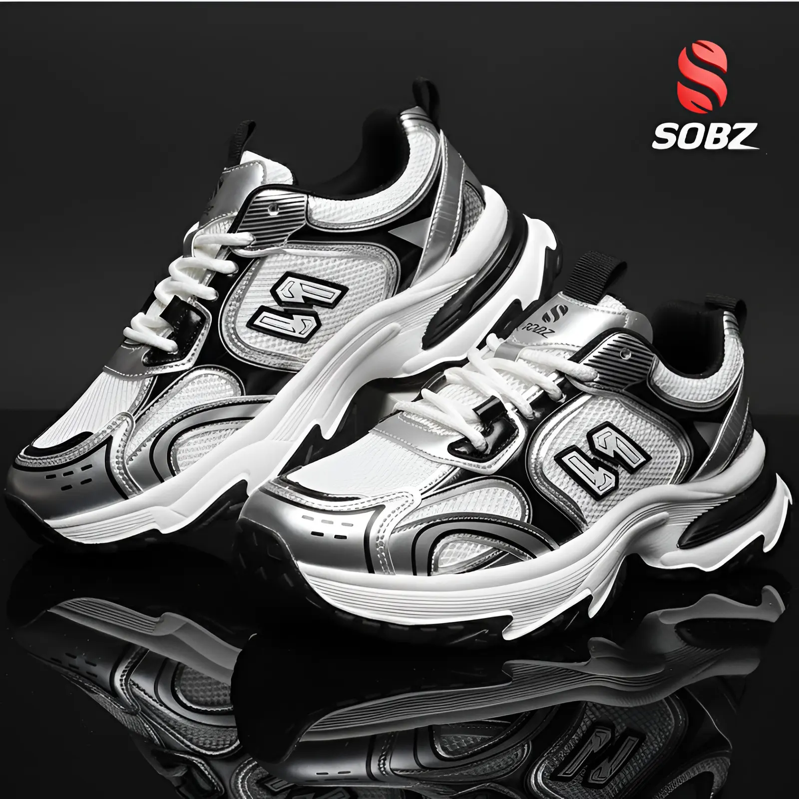 SOBZ Sepatu kets kasual pria warna perak terbaru dari sedang diskon, cocok untuk mendaki gunung dan aktivitas sehari-hari. Sepatu ini nyaman, memiliki sirkulasi udara yang baik, anti selip, dan bergaya.