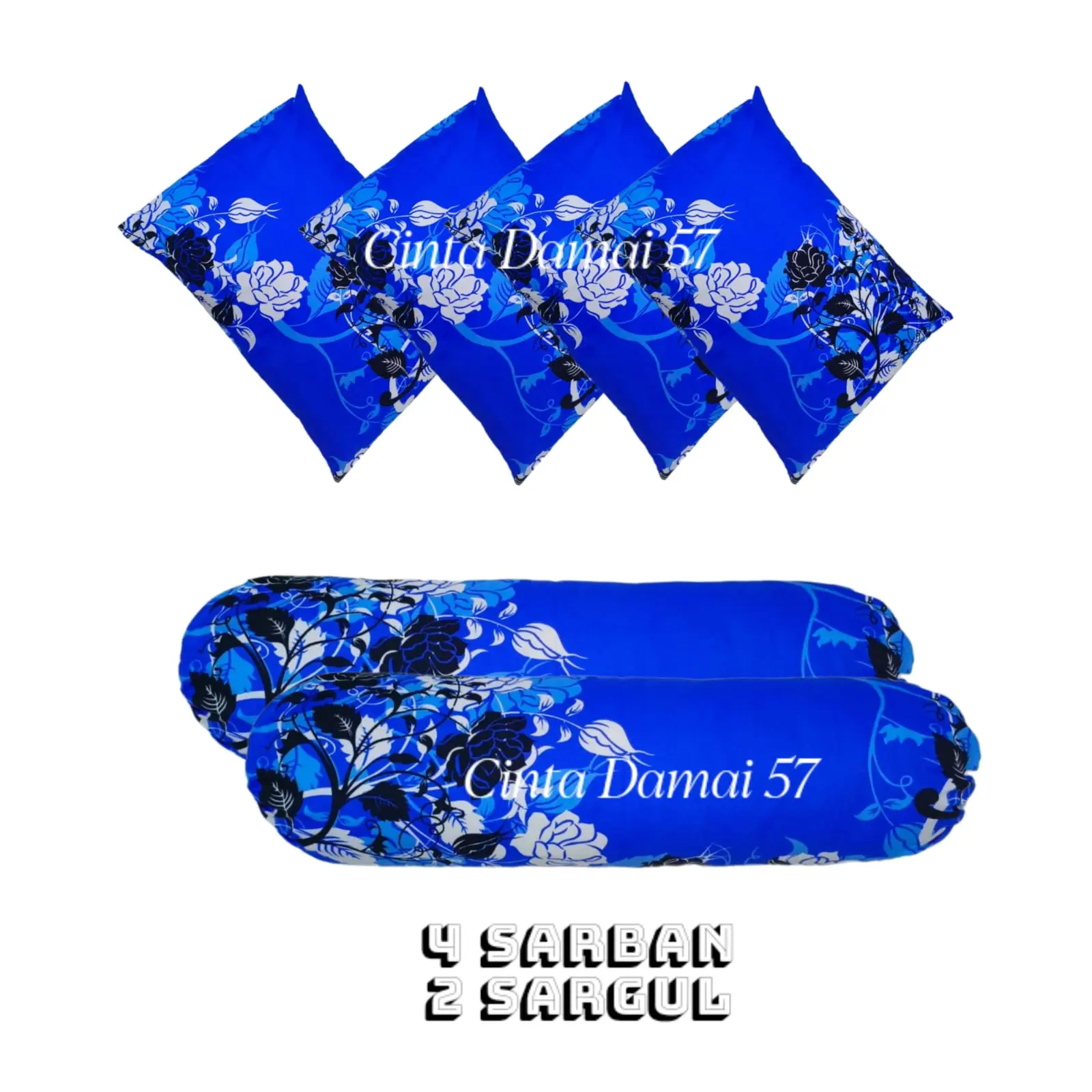 Sarung bantal dan guling murah 1set isi 6pcs bahan lembut adem buat tidur motif bunga karakter kotak kotak anak