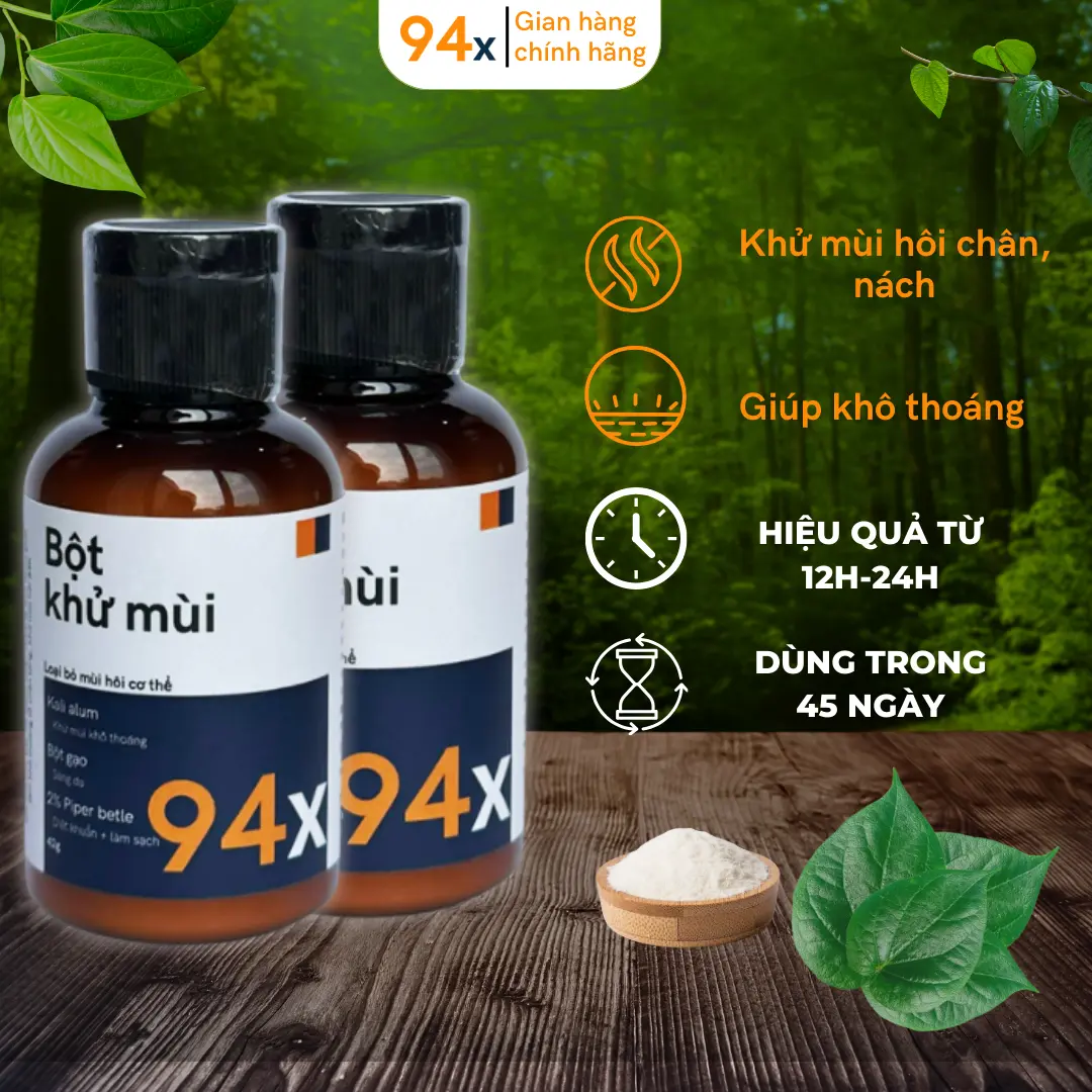 [COMBO 2 LỌ BỘT KHỬ MÙI] Bột khử mùi hôi chân hôi nách 94x 42g/lọ phèn chua chưng cất khử mùi hồi chân giày dép ngăn ngừa mồ hôi khử mùi hiệu quả