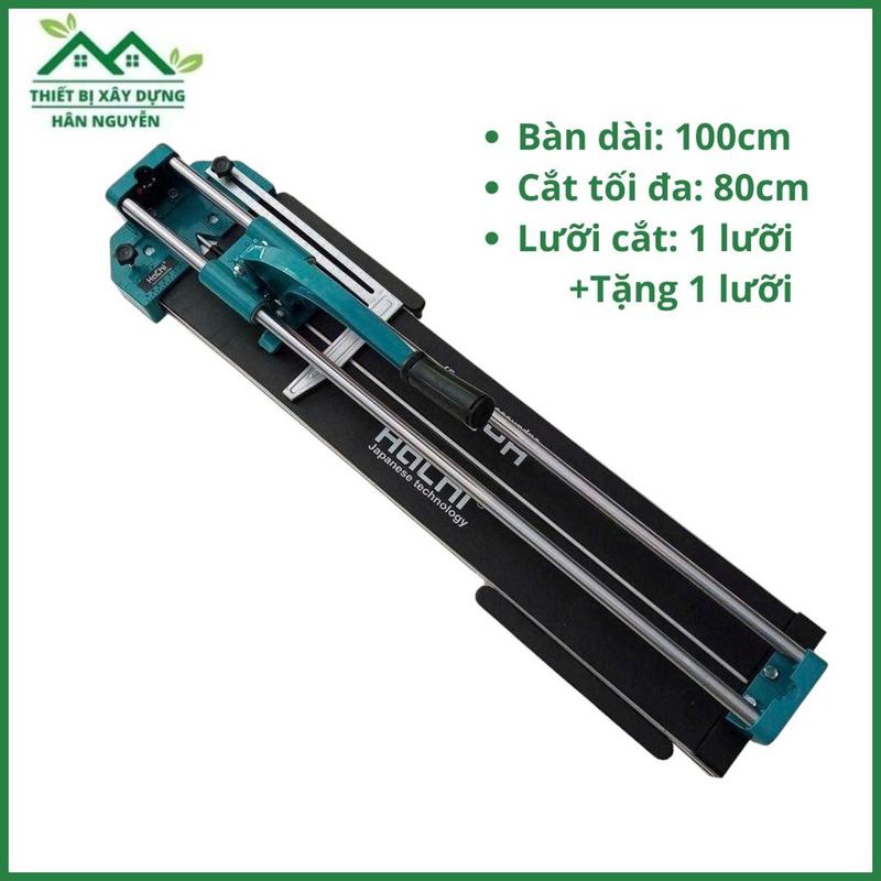 Bàn cắt gạch men 2 thanh 800 Hachi,bàn dài 100cm dùng đẩy gạch 80cm,máy cắt gạch đẩy tay,kèm thêm 1 lưỡi cắt