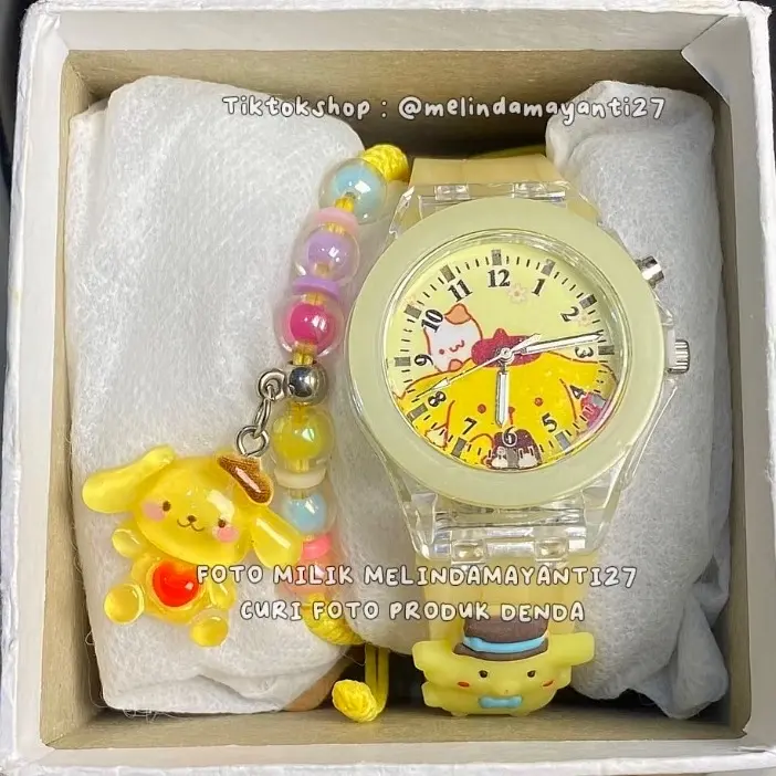 Jam tangan anak kelap kelip free gelang +box Fashion 6