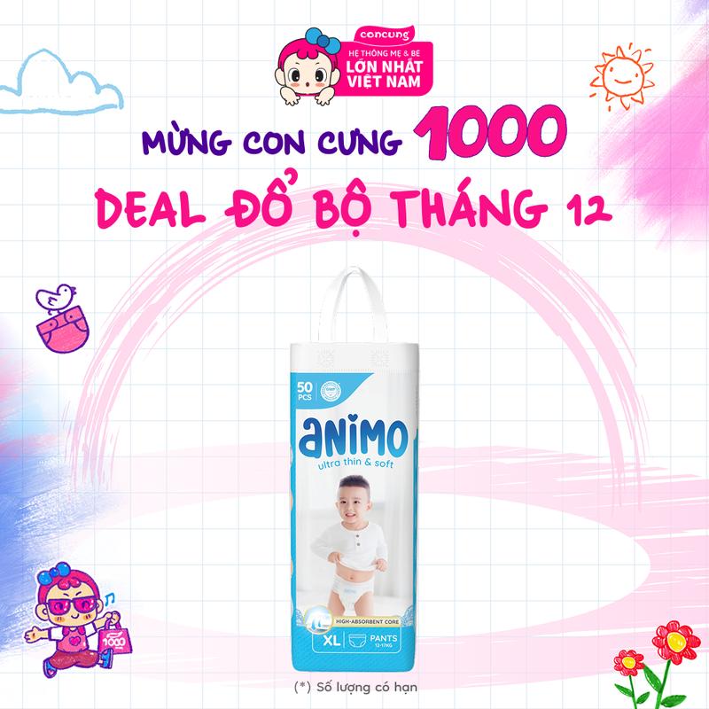  Tã quần Animo siêu mềm thoáng  XL 50 miếng  