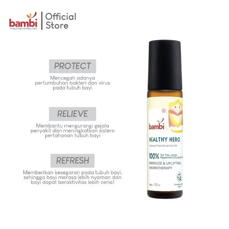 BAMBI Baby Breathe Ez Easy Essential Oil 10ml | BAMBI Baby Health Healthy Hero Essential Oil 10ml TERMURAH 5