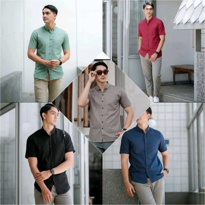 Kemeja Dewasa 100 ribu 4 pcs, Baju Distro Kain Katun Pria Cowok Nyaman 4