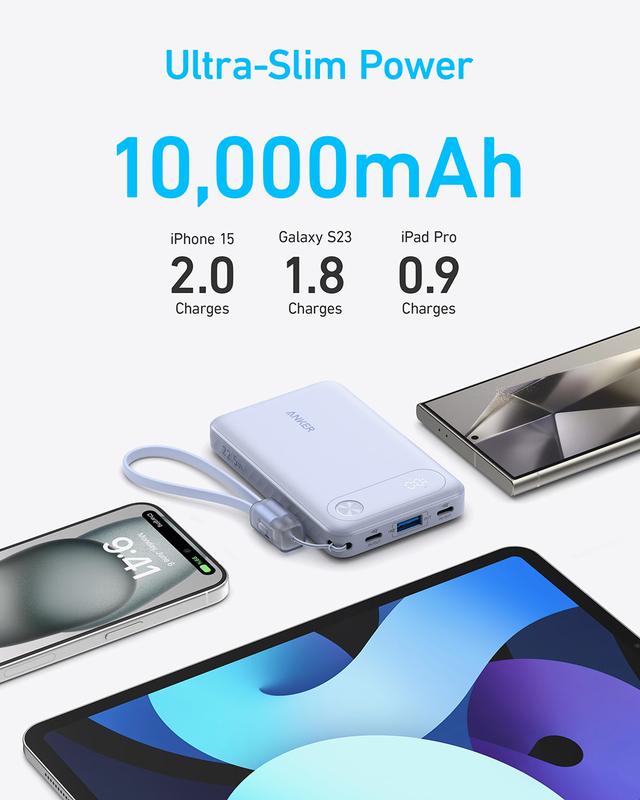 Mini Powerbank Anker 10.000 mAh Fast Charging 22,5W PD with USB-C Cable - A1257 3