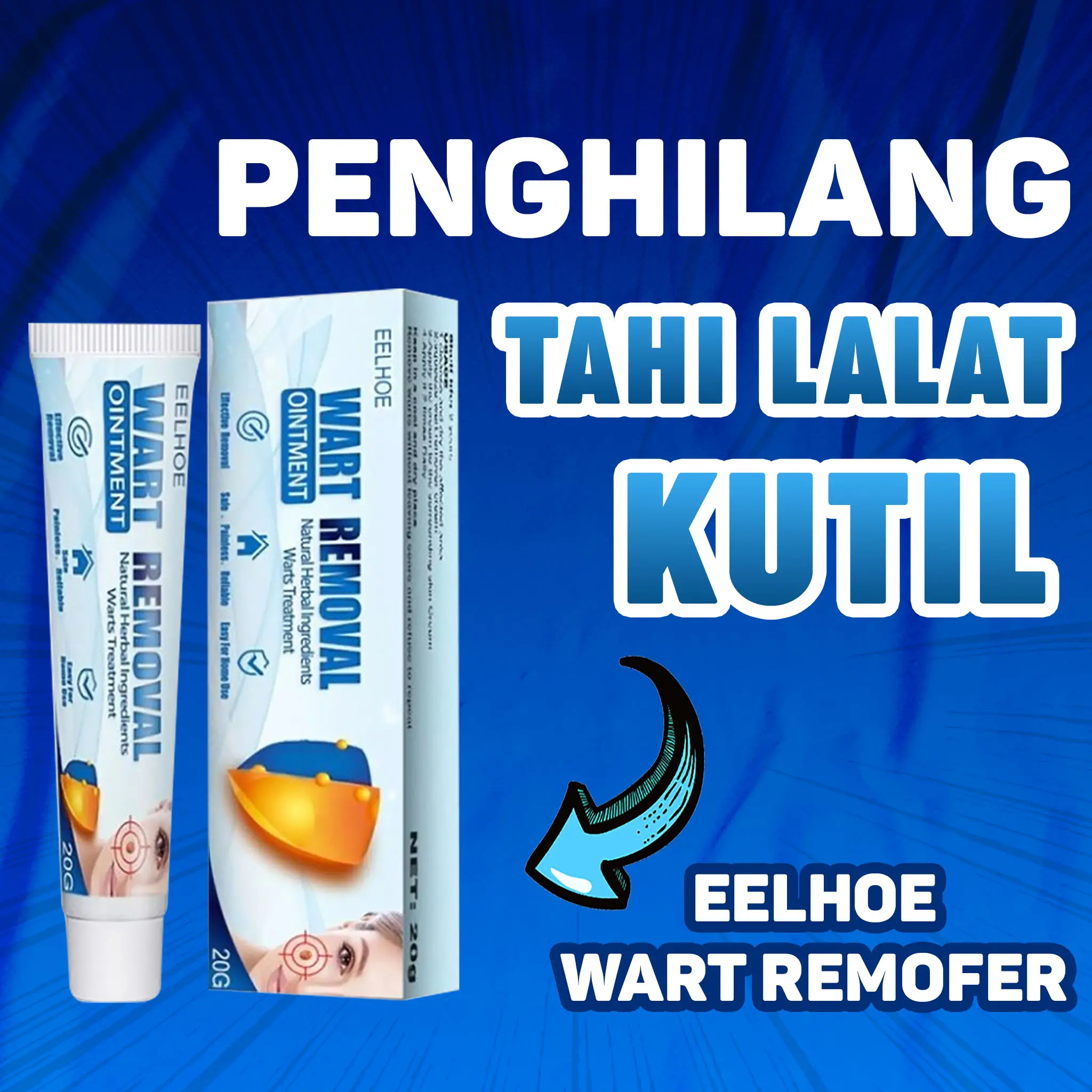 EELHOE WART REMOFER CREAM PERONTOK TAHI LALAT DAN KUTIL