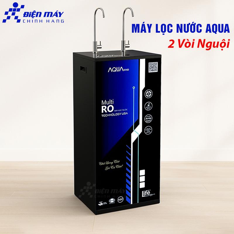Máy lọc nước RO AQUA 2 Vòi có VỎ TỦ Vòi uống trực tiếp và nấu ăn-KHÔNG có nóng lạnh CHÍNH HÃNG BH 12 THÁNG