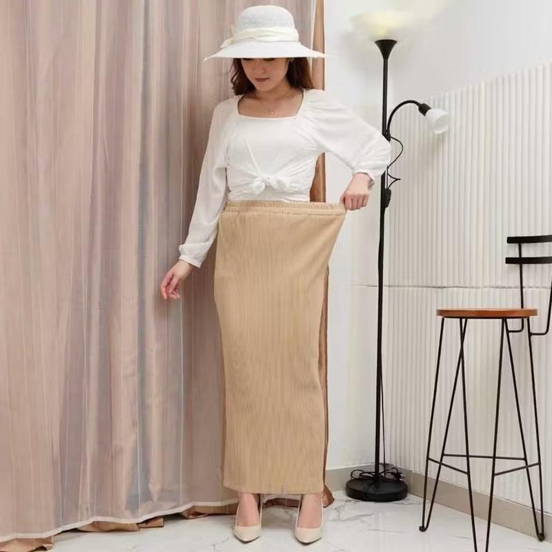 Rok Span / Rok Span Lidi / Rok Plisket Span Panjang / Bawahan Rok Fit to XXL / Rok Muslim Span / Bawahan Muslim 1
