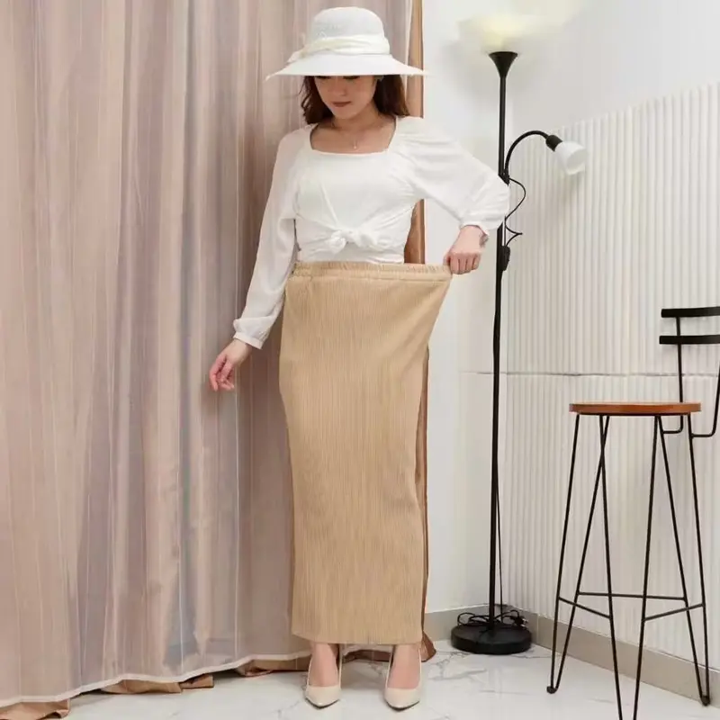 Rok Span / Rok Span Lidi / Rok Plisket Span Panjang / Bawahan Rok Fit to XXL / Rok Muslim Span / Bawahan Muslim 0
