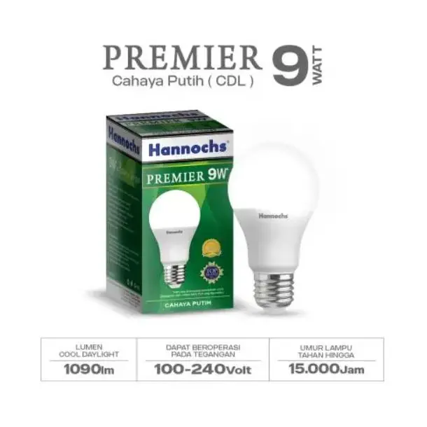 Lampu LED Hannochs Premier 9w 9 watt Bergaransi