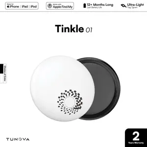 TUNOVA Tinkle01 AirTag dengan Dukungan Suara Balasan Kompatibel dengan Apple Find My Baterai Tahan 12 Bulan Ultra-Light 7g Garansi 2 Tahun