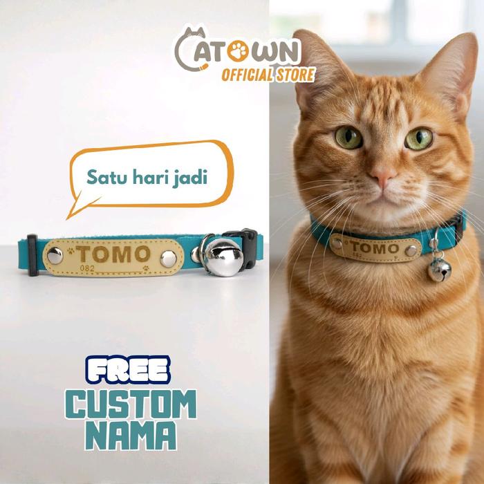 Gambar Kalung Kucing Nama Custom Tag Kulit Kalung Kucing Lucu Aksesoris kucing Kalung Kucing Kulit Kalung Kucing bisa tulis nama Kalung Kucing Custom Nama Catown - Coklat Tua dari Catown Kota Bekasi Tokopedia