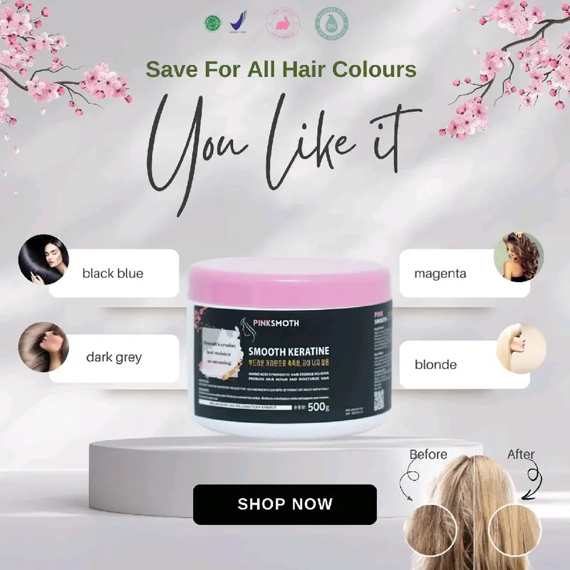 PINKSMOTH KERATINE SMOOTING 500ML BPOM Haircare Perawatan 4
