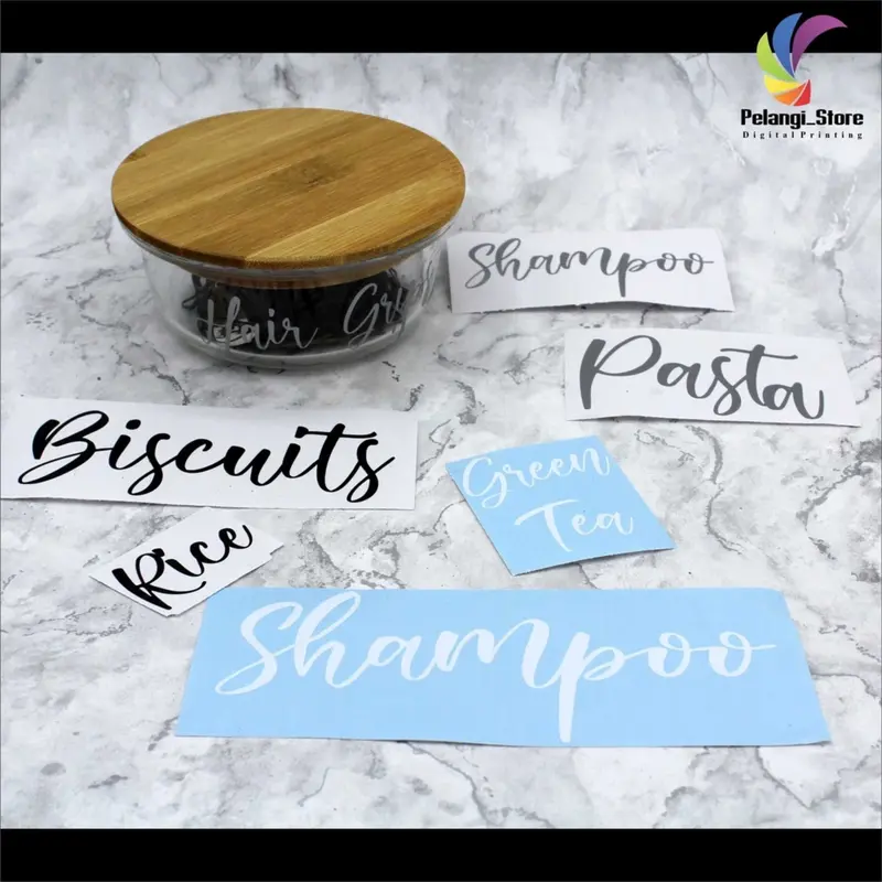 (TANPA MINIMAL ORDER ) Stiker Cutting Stiker Label Costum Bumbu Dapur, Tempat Makanan, Kotak Mainan, Perkakas Label NAMA CUSTOM/STIKER TIMBUL ANTI AIR 3