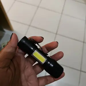 Senter Mini Swat LED Bisa Zoom Lampu Mini Flashlight USB Charger + Box 3 Mode Waterproof Senter Camping Mancing Baterai