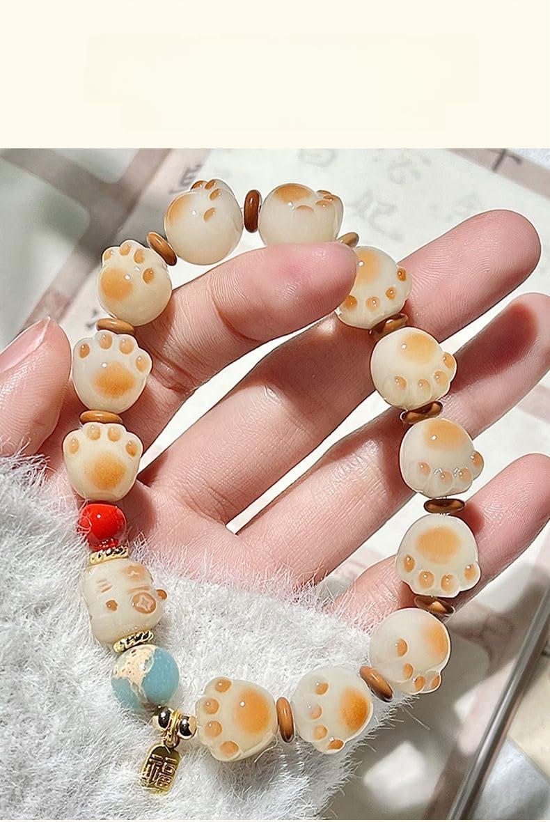 Product Introduction of Vòng Tay Mèo Tài Lộc, Thiết Kế Dễ Thương Bồ Đề, Vòng Tay Đính Cườm Dễ Thương, Vòng Tay Thiết Kế Chân Mèo 6