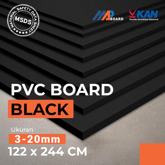 Jual PVC FOAM BOARD BLACK / MAP PVC BOARD HITAM KERAS UKURAN 122x244 CM ...