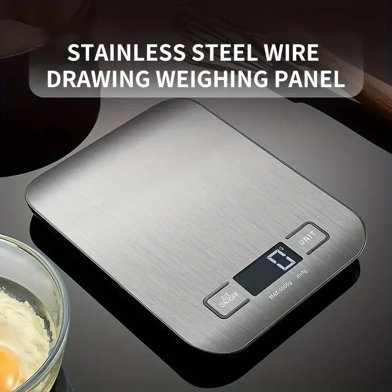Electronic Kitchen Scale 10KG with LCD Display - Personal Table Scale for Food and Baking Use, 22lb Capacity