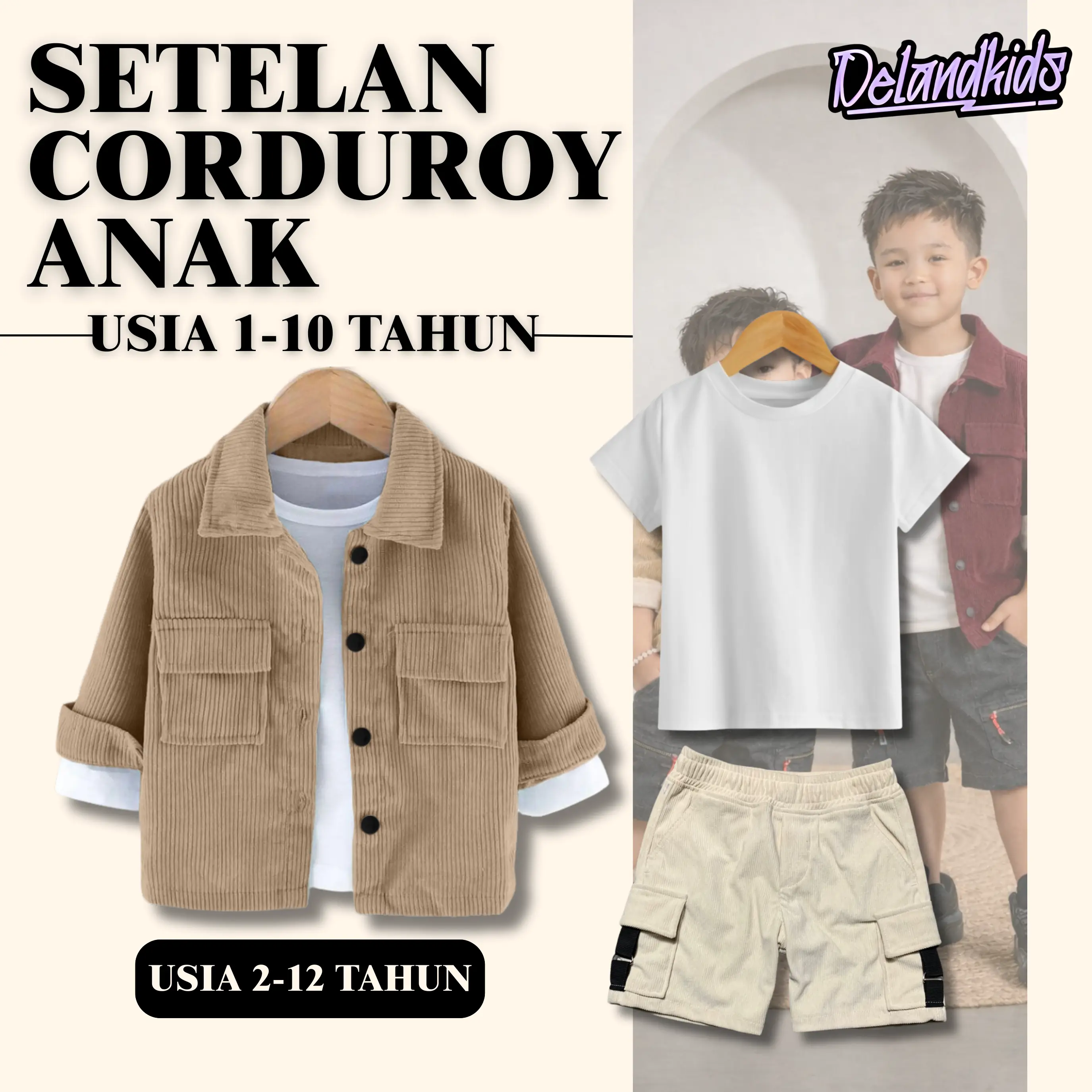 KEMEJA COKLAT+ KAOS + CELANA COKSU