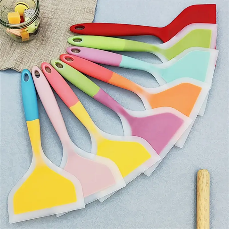 UUU-Dụng Cụ Nhà Bếp Bằng Silicon Màu Ngẫu Nhiên, 1 Cái, Dụng Cụ Nấu Ăn, Thìa, Thịt Bò, Trứng, Dụng Cụ Nạo Nhà Bếp, Dụng Cụ Nấu Ăn Pizza Rộng, Xẻng